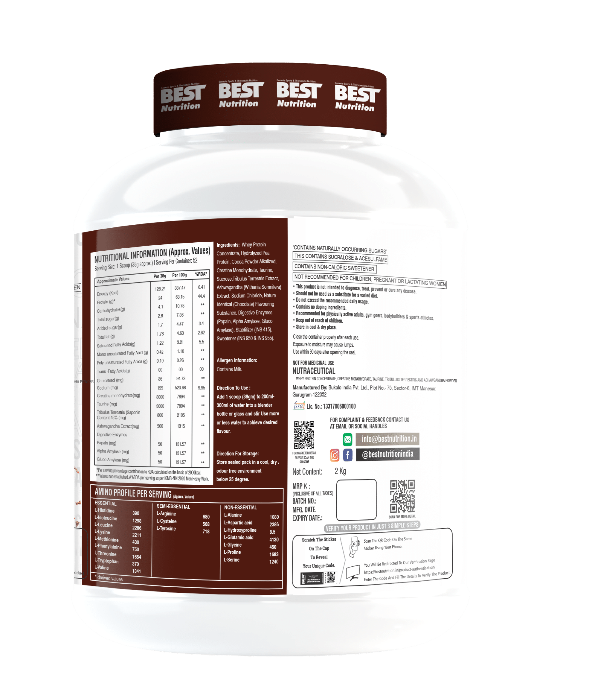 BEST Nutrition Nitro Verse protein 2kg (Muscle Builder) - Image 3