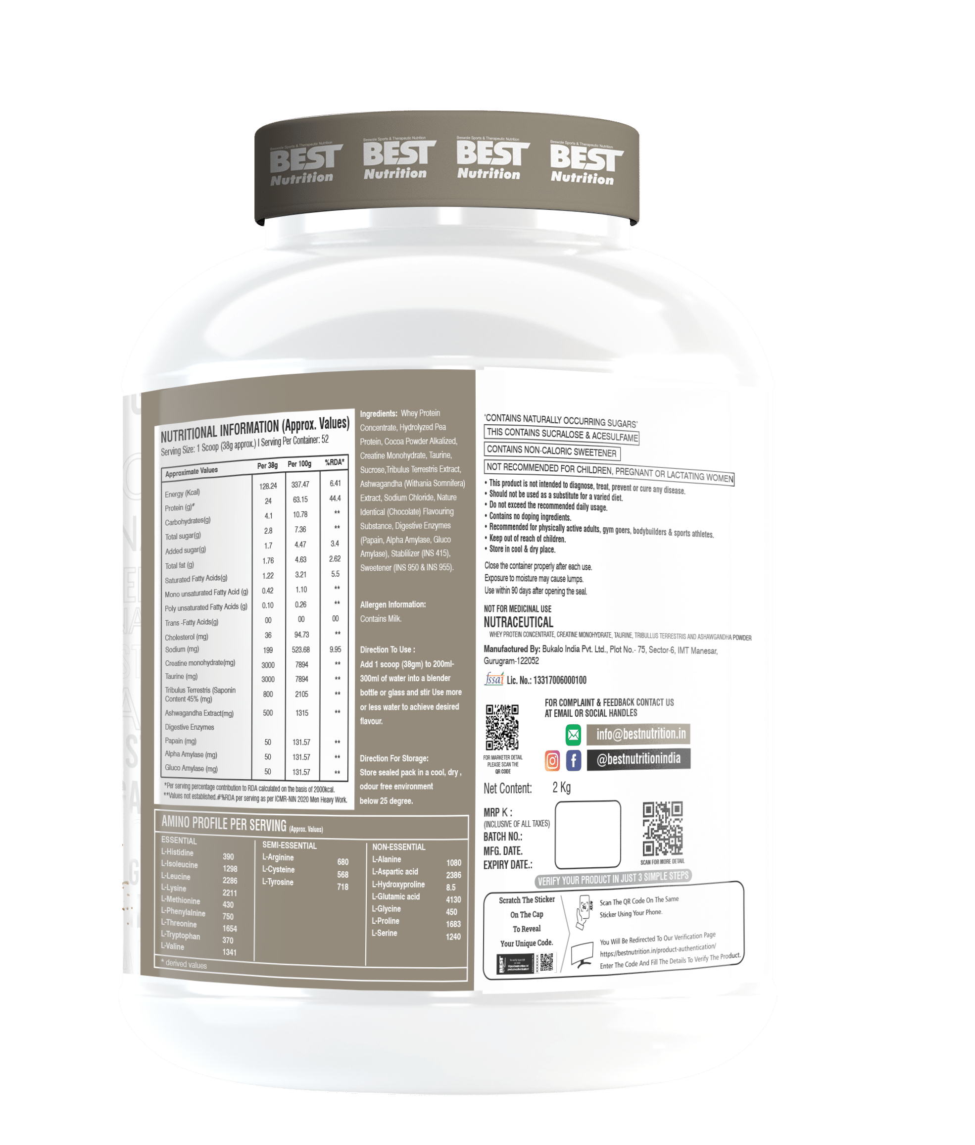 BEST Nutrition Nitro Verse protein 2kg (Muscle Builder) - Image 5