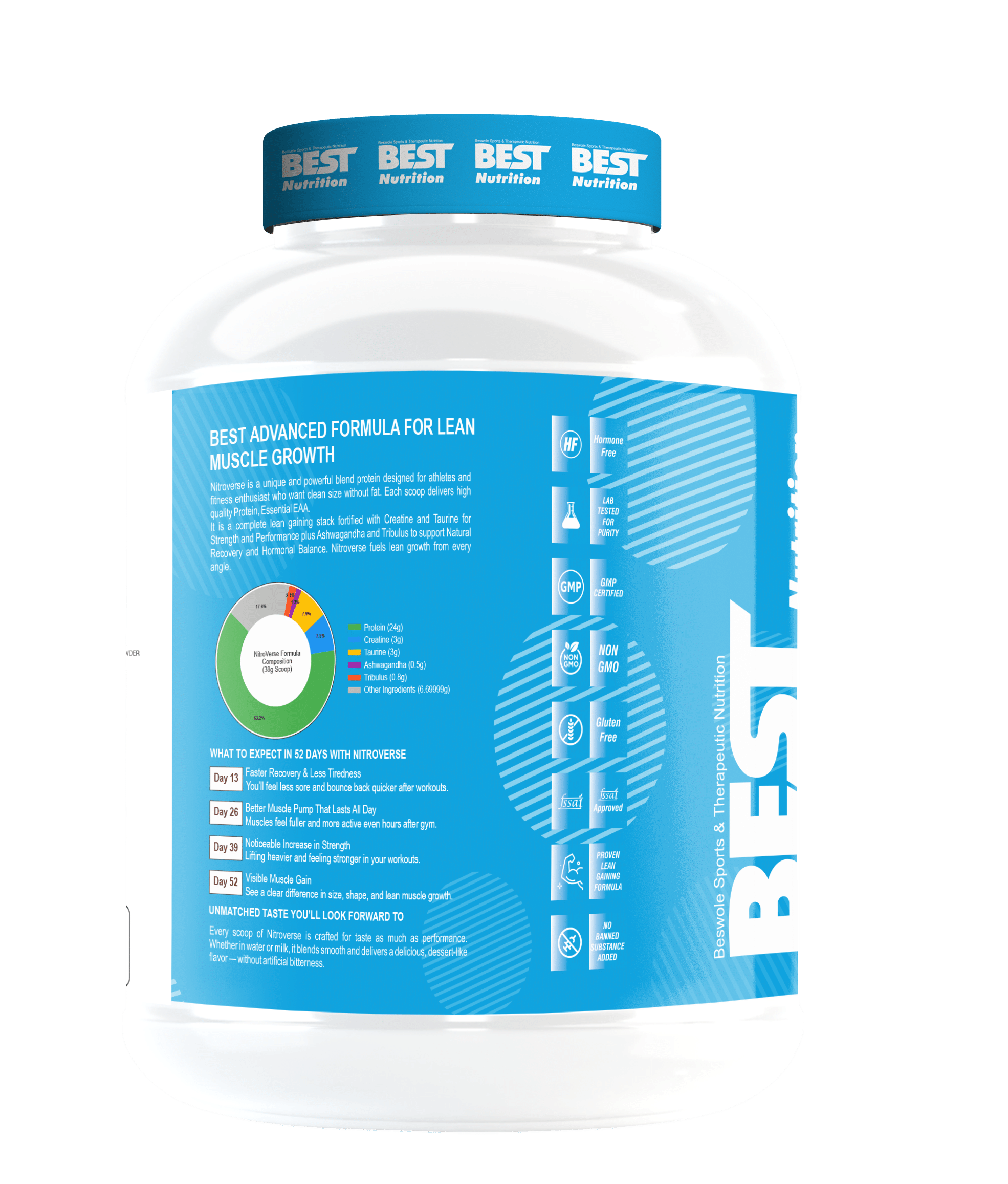 BEST Nutrition Nitro Verse protein 2kg (Muscle Builder) - Image 6