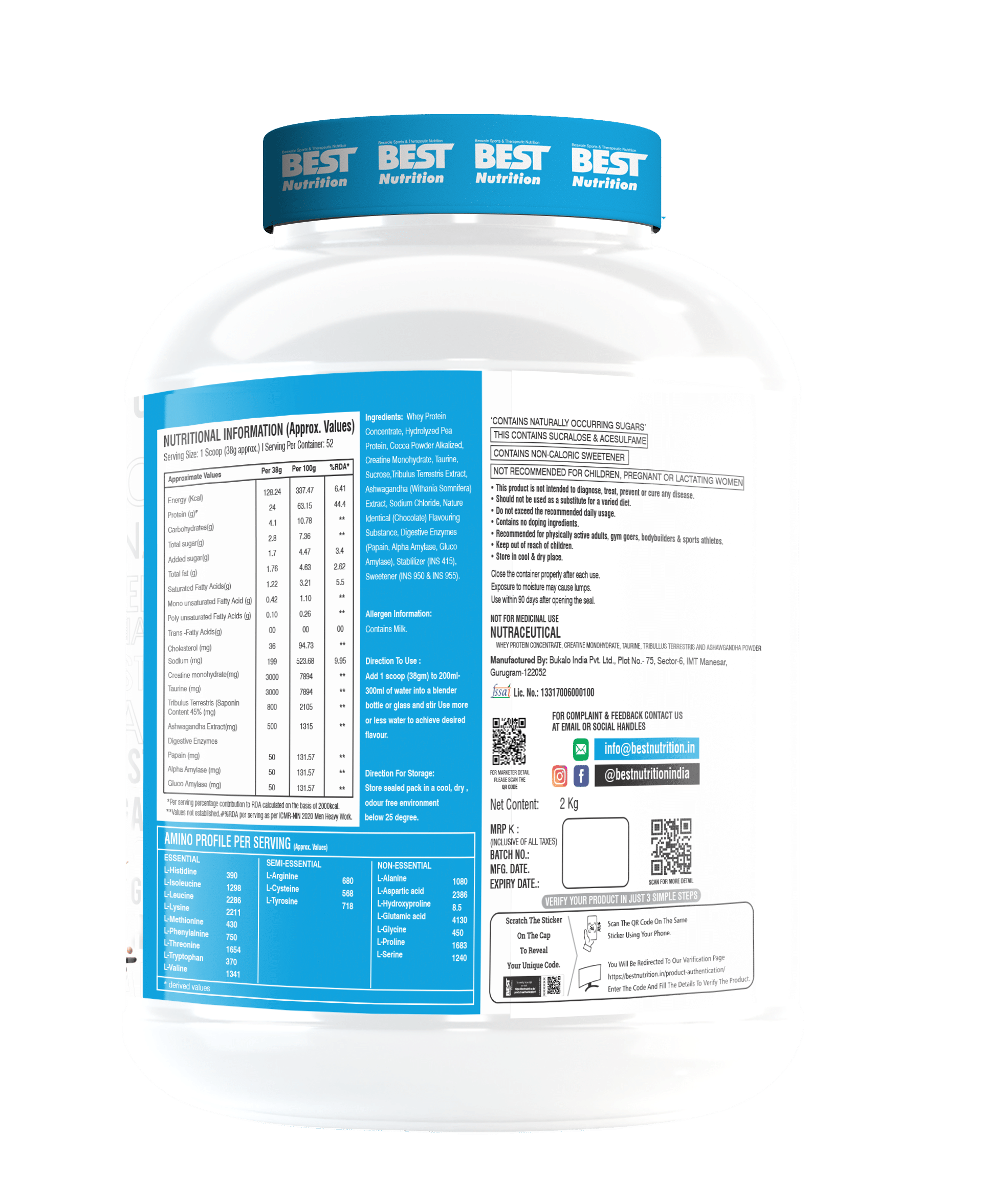 BEST Nutrition Nitro Verse protein 2kg (Muscle Builder) - Image 7